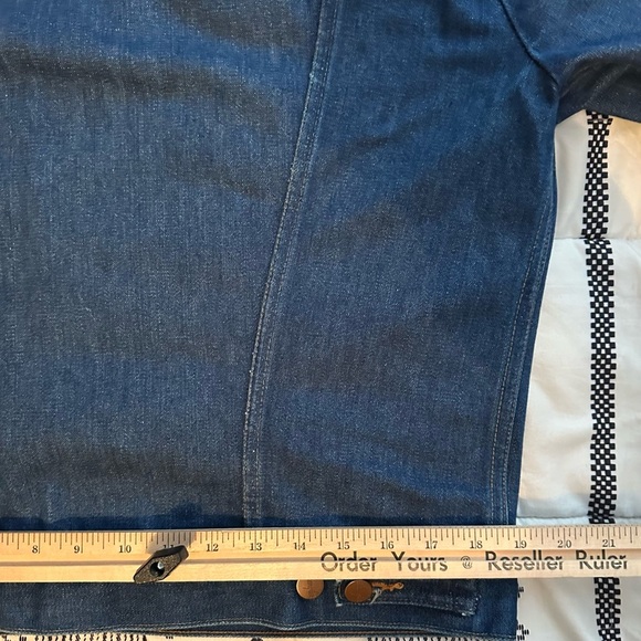 Vintage 70s Wrangler No Fault Denim Jean Jacket Blue Sz 42 Made USA 74126NV - Picture 10 of 12